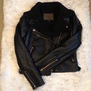 FAUX leather lined motorcycle jacket